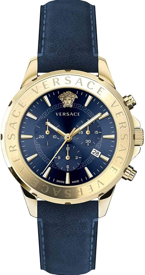 mens versace versus gold watch blue face|men Versace watches on sale.